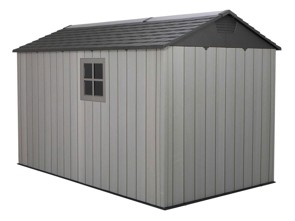 Сарай (хозблок) для дачи WOODLOOK 7х12 60311 габариты 356 х 213 см из пластика, с двускатной крышей, для загородного дома