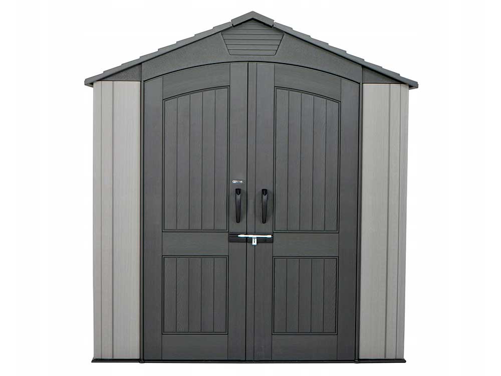 Сарай (хозблок) для дачи WOODLOOK 7х12 60311 габариты 356 х 213 см из пластика, с двускатной крышей, для загородного дома
