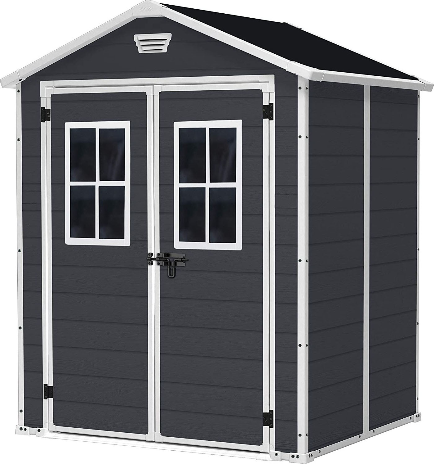 Сарай (хозблок) пластиковый Keter MANOR 6’x5’ GARDEN SHED габариты 185 х 152 см с двускатной крышей для дачи или загородного дома