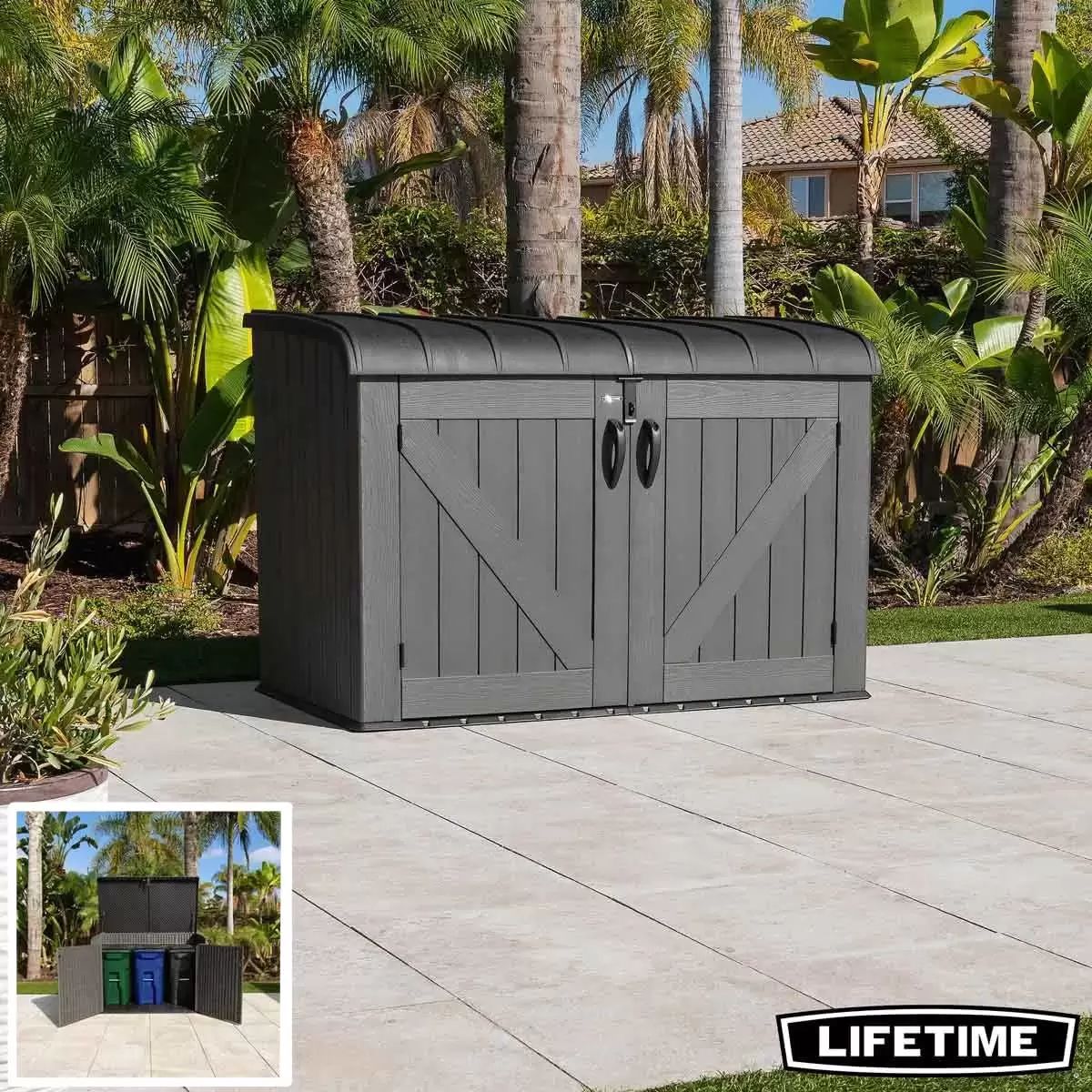Life Time WoodLook 60464E Ящик-шкаф для хранения серый 2190л