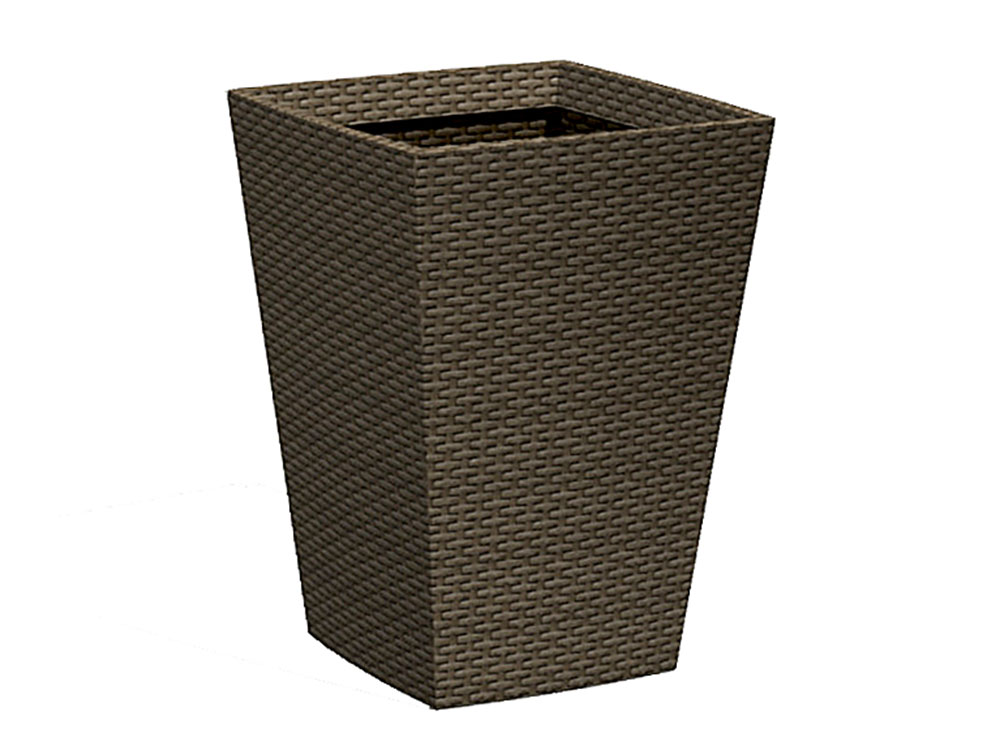 Квадратное кашпо Keter RATTAN PLANTER M 57л из пластика под плетеный ротанг