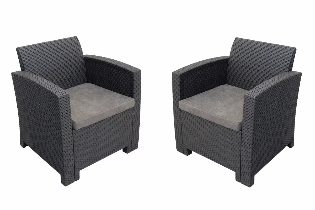 Комплект мебели из пластика для лаунж-зоны на балконе два кресла b:rattan  ARIZONA.