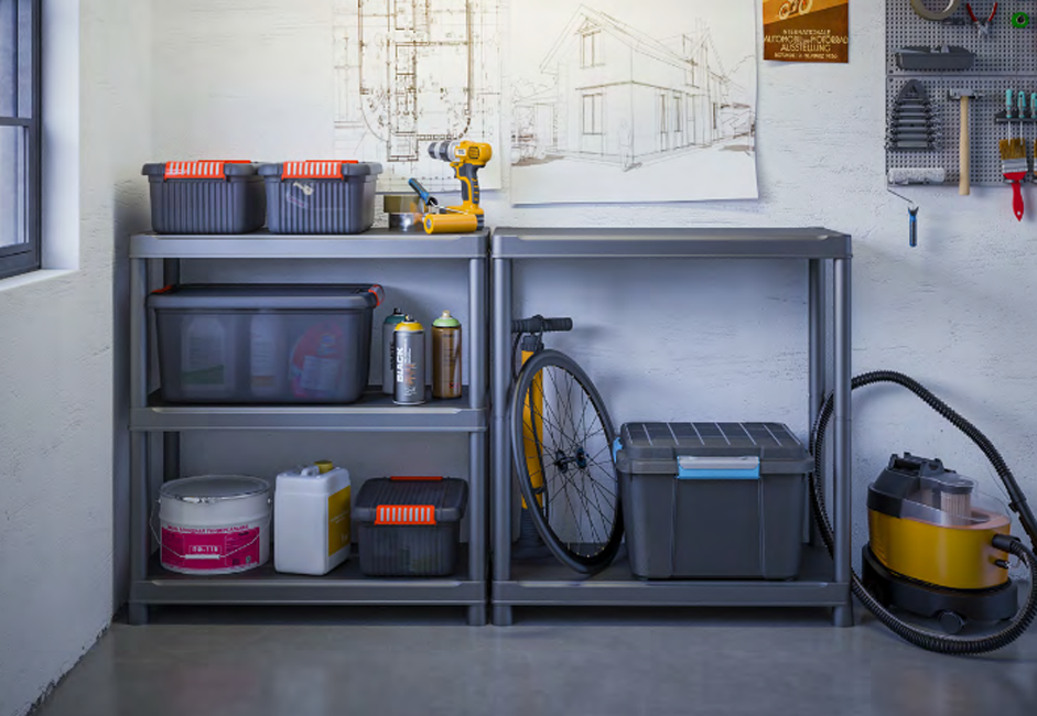 Стеллаж SHELF PLUS 90/40/5 PIENO BK KETER H.122
