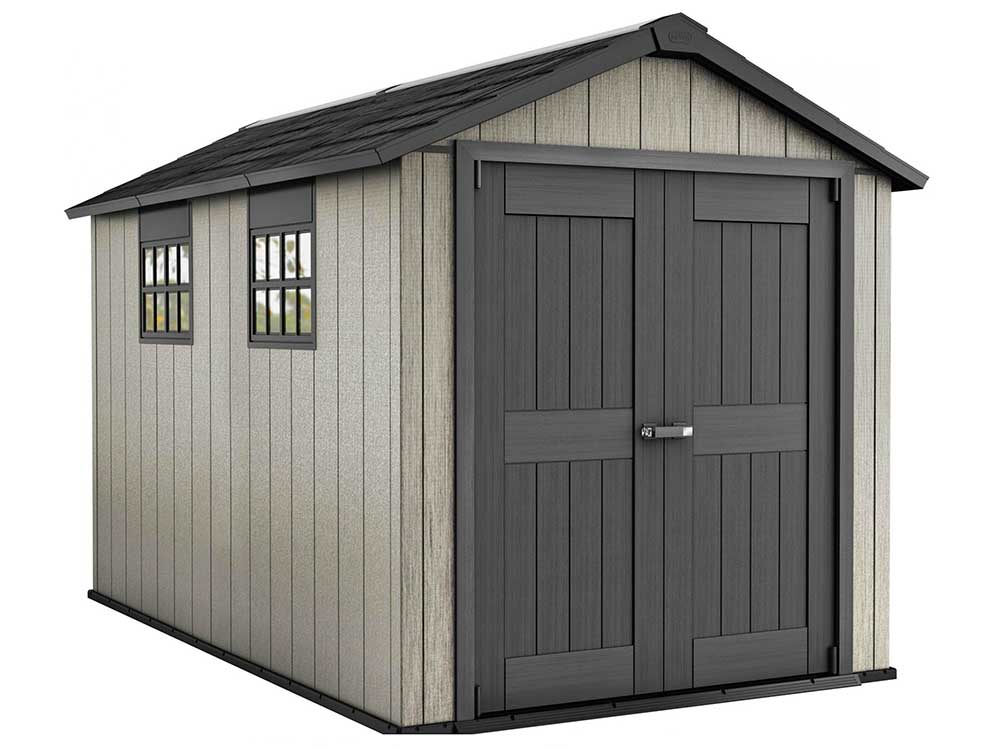 Сарай (хозблок) пластиковый Keter OAKLAND 7511 габариты 350 х 229см с двускатной крышей для дачи или загородного дома