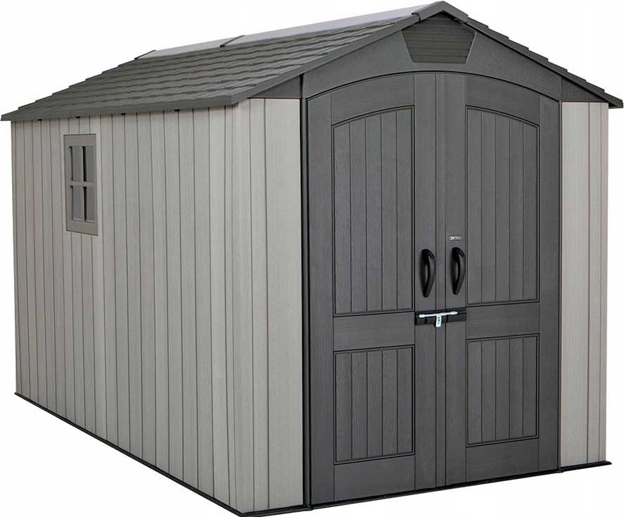 Сарай (хозблок) для дачи WOODLOOK 7х12 60311 габариты 356 х 213 см из пластика, с двускатной крышей, для загородного дома