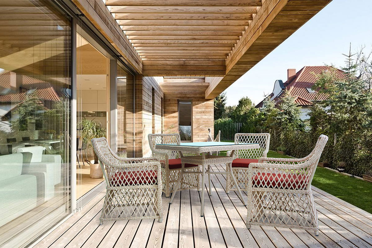 Садовый комплект плетеной мебели  Mokka VILLA ROSA из искусственного ротанга для беседки и террасыдля 4-рых