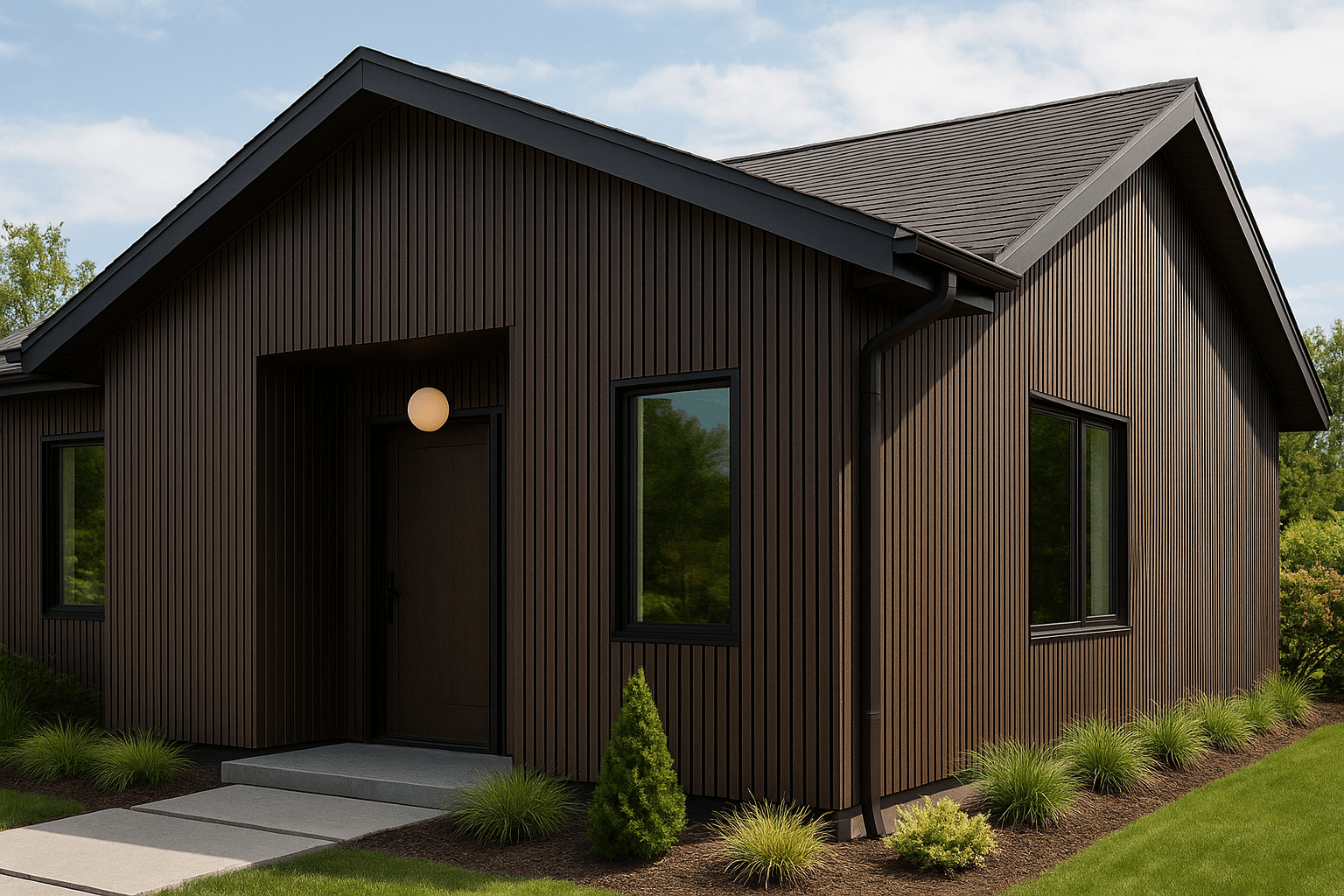 Фасадная реечная панель ДПК Holzhof Эко Eco 219x24x3000мм, Венге
