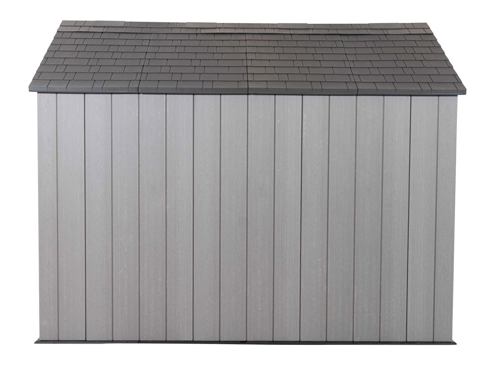 Сарай (хозблок) пластиковый WOODLOOK 10x8 60334 габариты 238 х 299 см с двускатной крышей для дачи или загородного дома