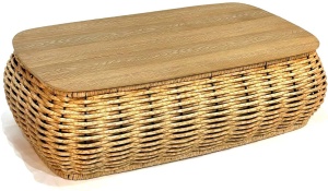 Уличный плетеный журнальный стол Oasis DeckWOOD из полимерной лозы